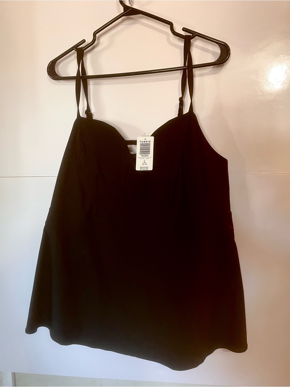torrid Black Sweetheart Neckline Spaghetti Strap Cami